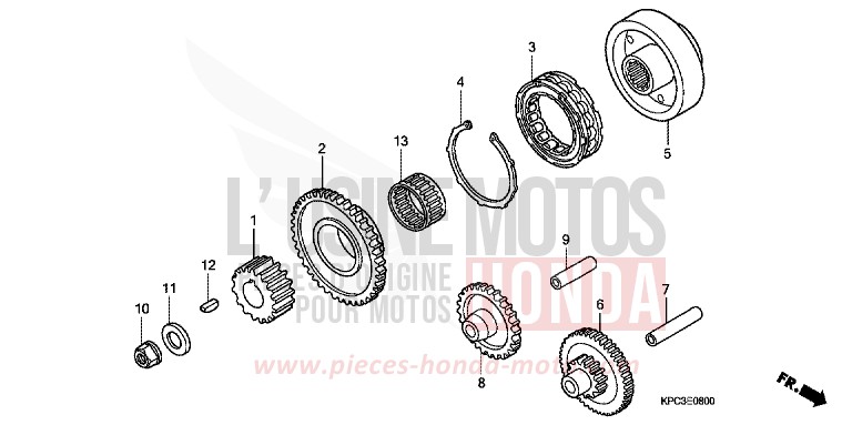EMBRAYAGE DE DEMARRAGE de Varadero 125 SPANGLE SILVER METALLIC (NHA49) de 2008